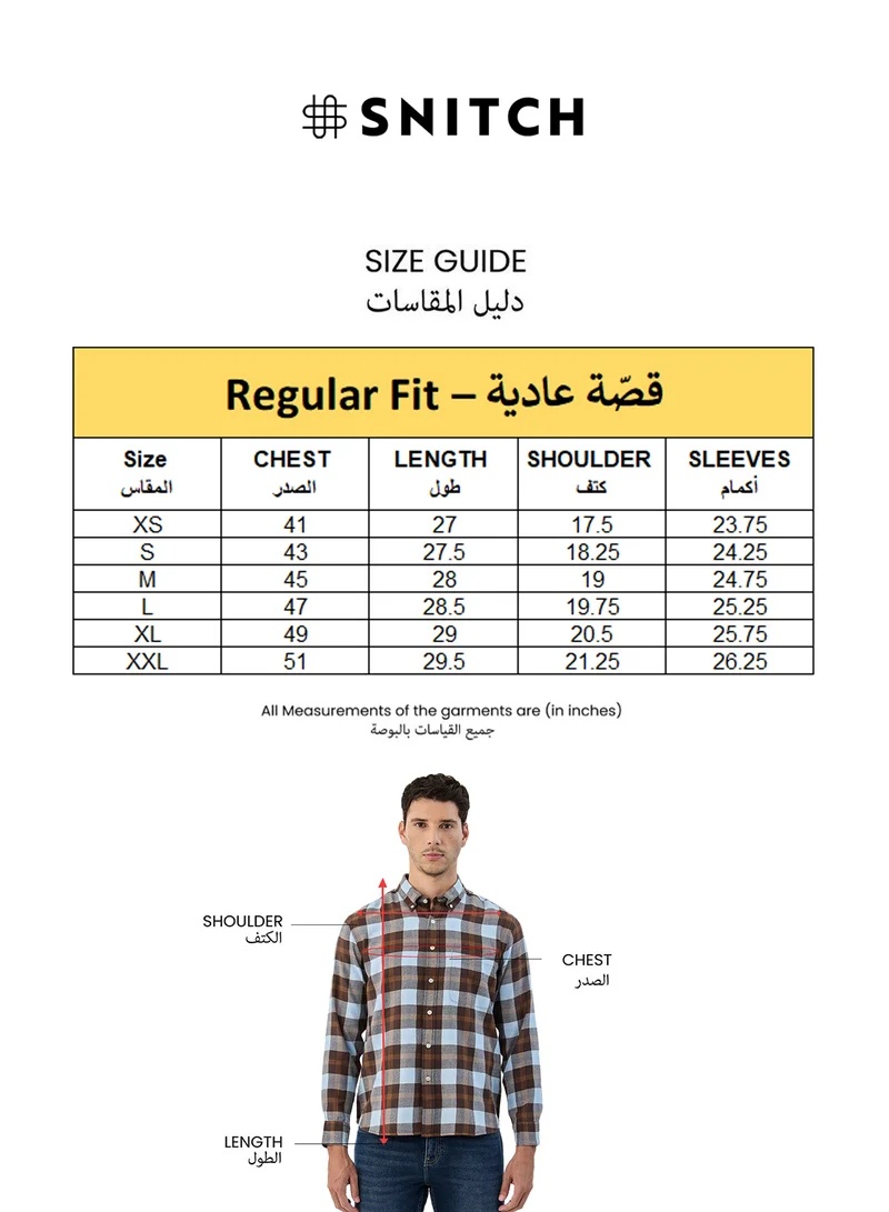 SNITCH Regular Fit 100% Cotton Plaid Shirt